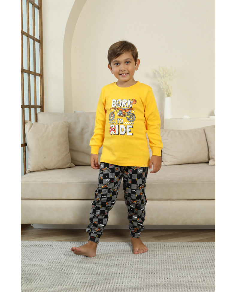 Kapitex 7101 Erkek Çocuk Uzun Kol Pijama Takımı