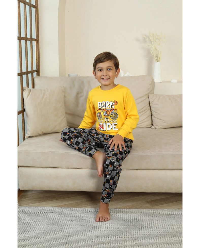 Kapitex 7101 Erkek Çocuk Uzun Kol Pijama Takımı
