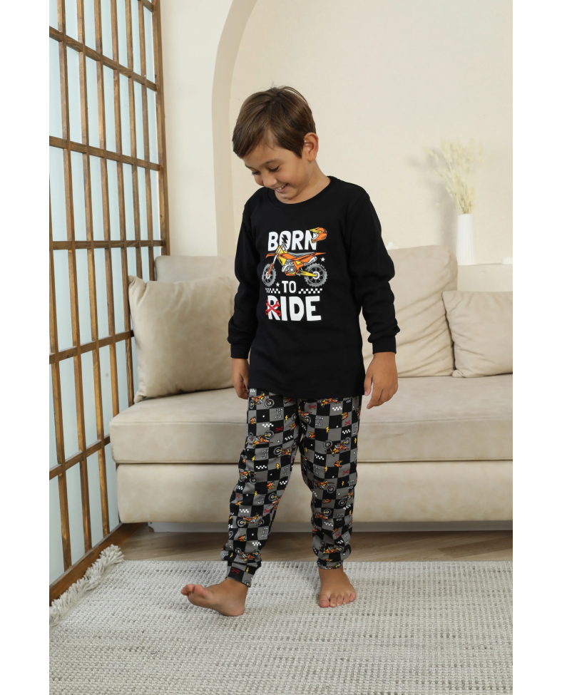 Kapitex 7101 Erkek Çocuk Uzun Kol Pijama Takımı