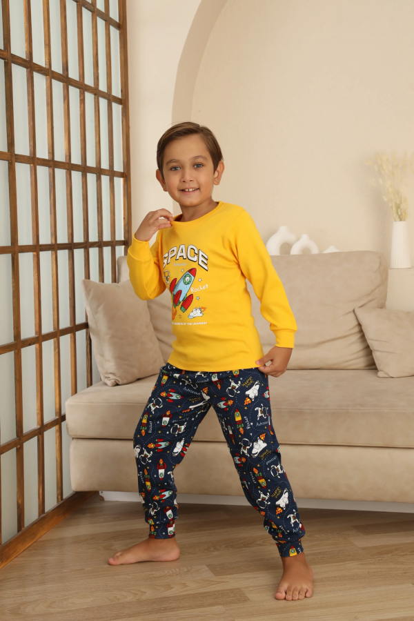 Kapitex 7114 Erkek Çocuk Uzun Kol Pijama Takımı