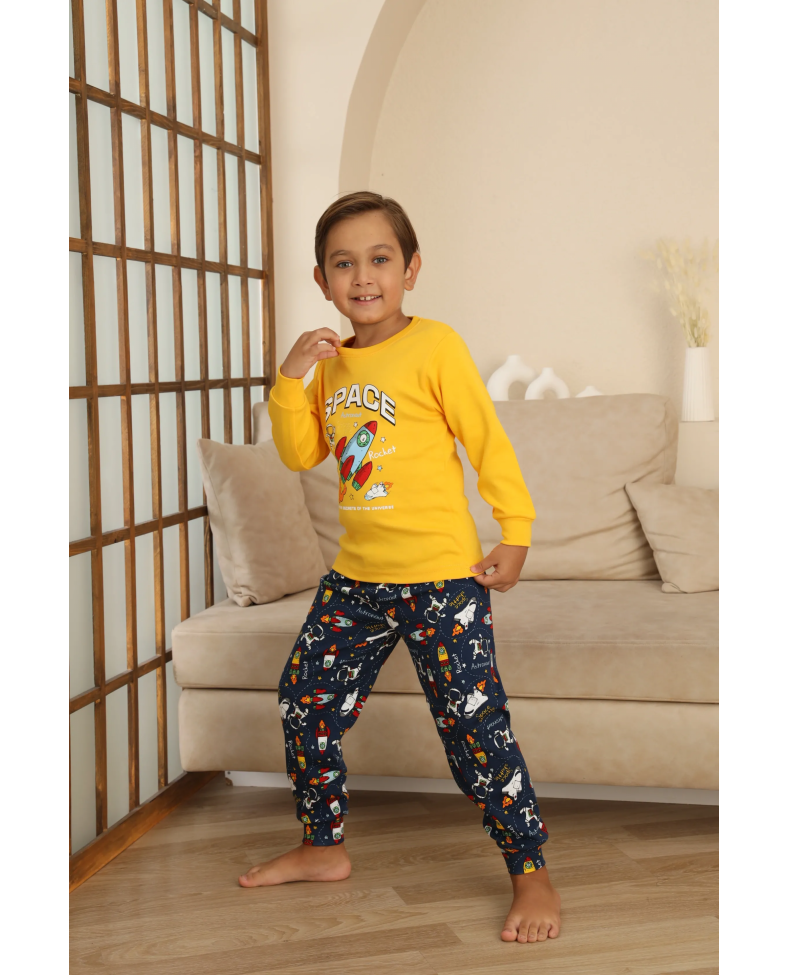 Kapitex 7114 Erkek Çocuk Uzun Kol Pijama Takımı