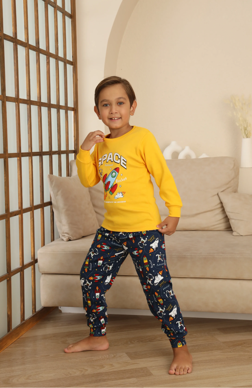 Kapitex 7114 Erkek Çocuk Uzun Kol Pijama Takımı