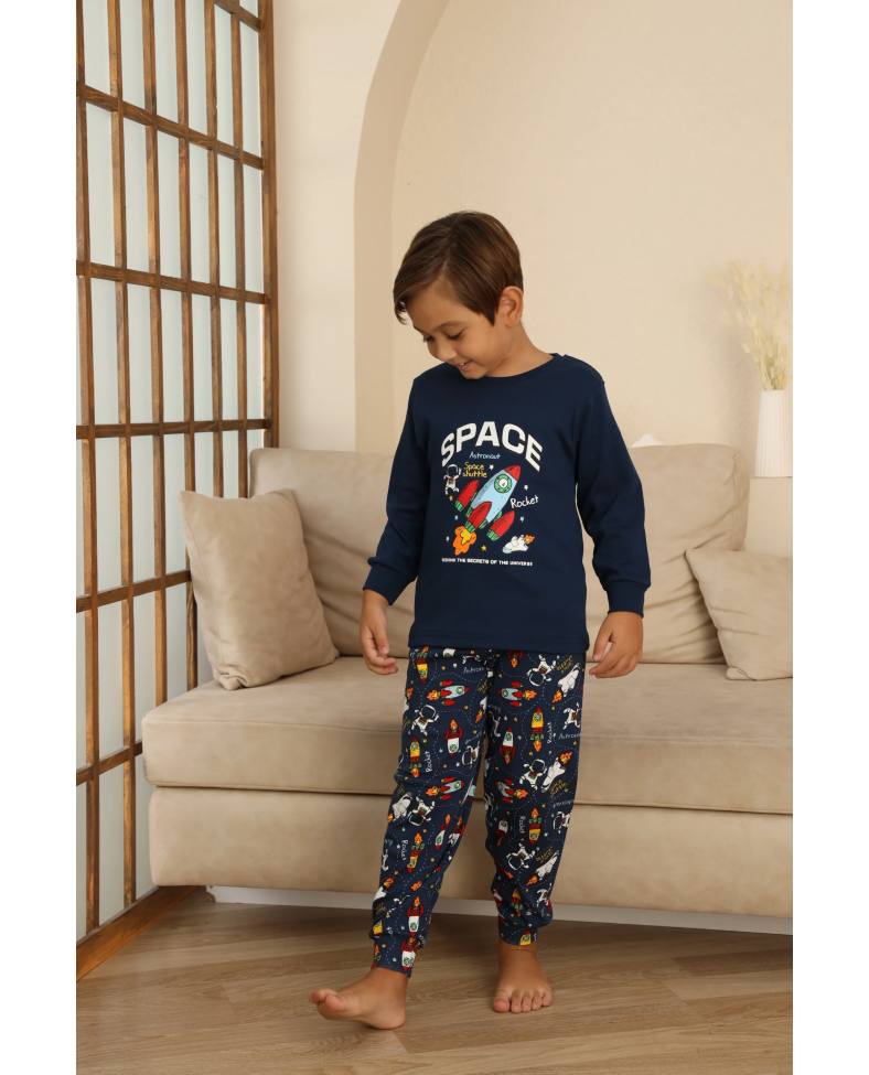 Kapitex 7114 Erkek Çocuk Uzun Kol Pijama Takımı