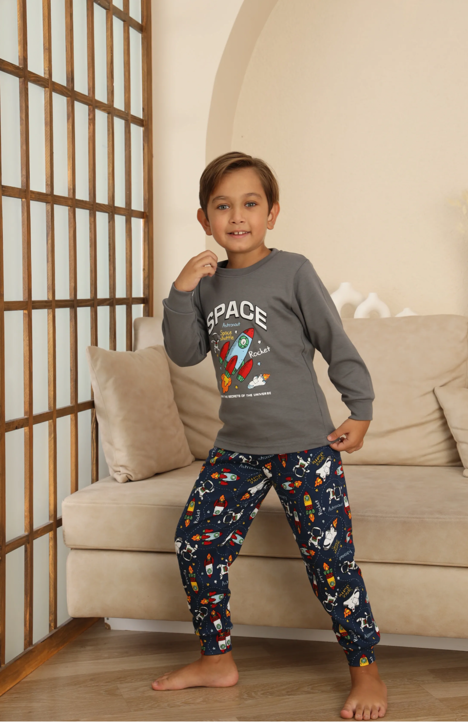 Kapitex 7114 Erkek Çocuk Uzun Kol Pijama Takımı