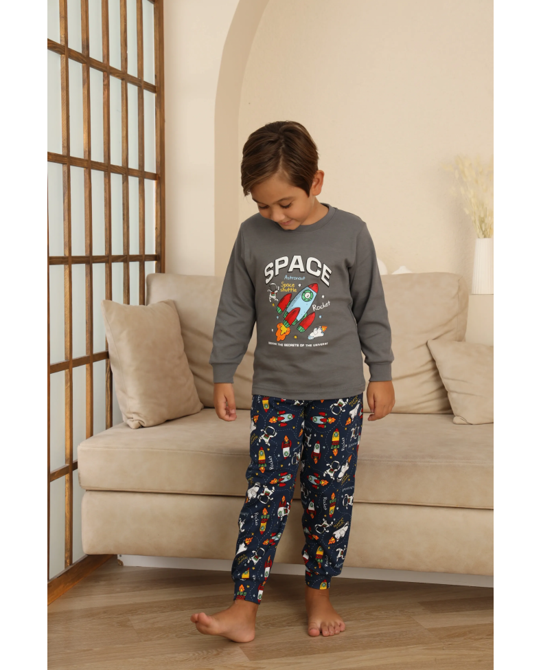Kapitex 7114 Erkek Çocuk Uzun Kol Pijama Takımı