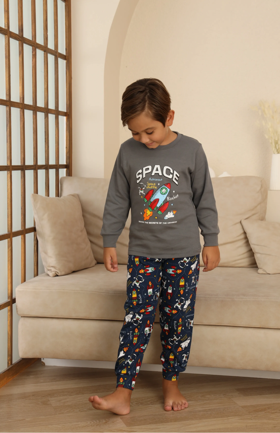 Kapitex 7114 Erkek Çocuk Uzun Kol Pijama Takımı