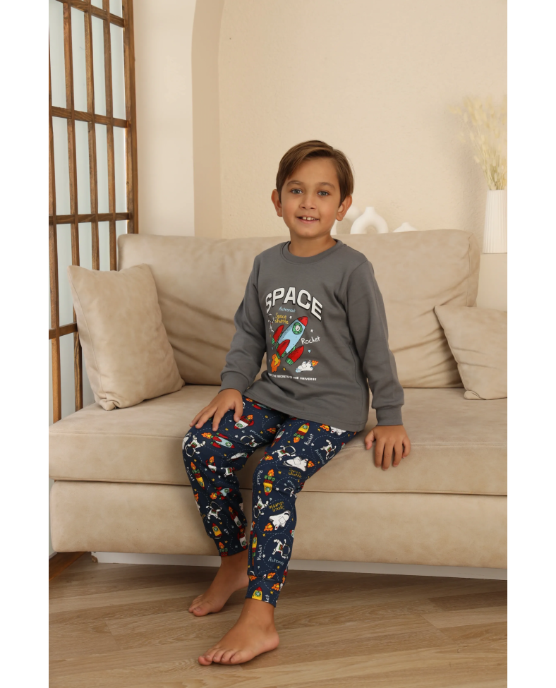 Kapitex 7114 Erkek Çocuk Uzun Kol Pijama Takımı