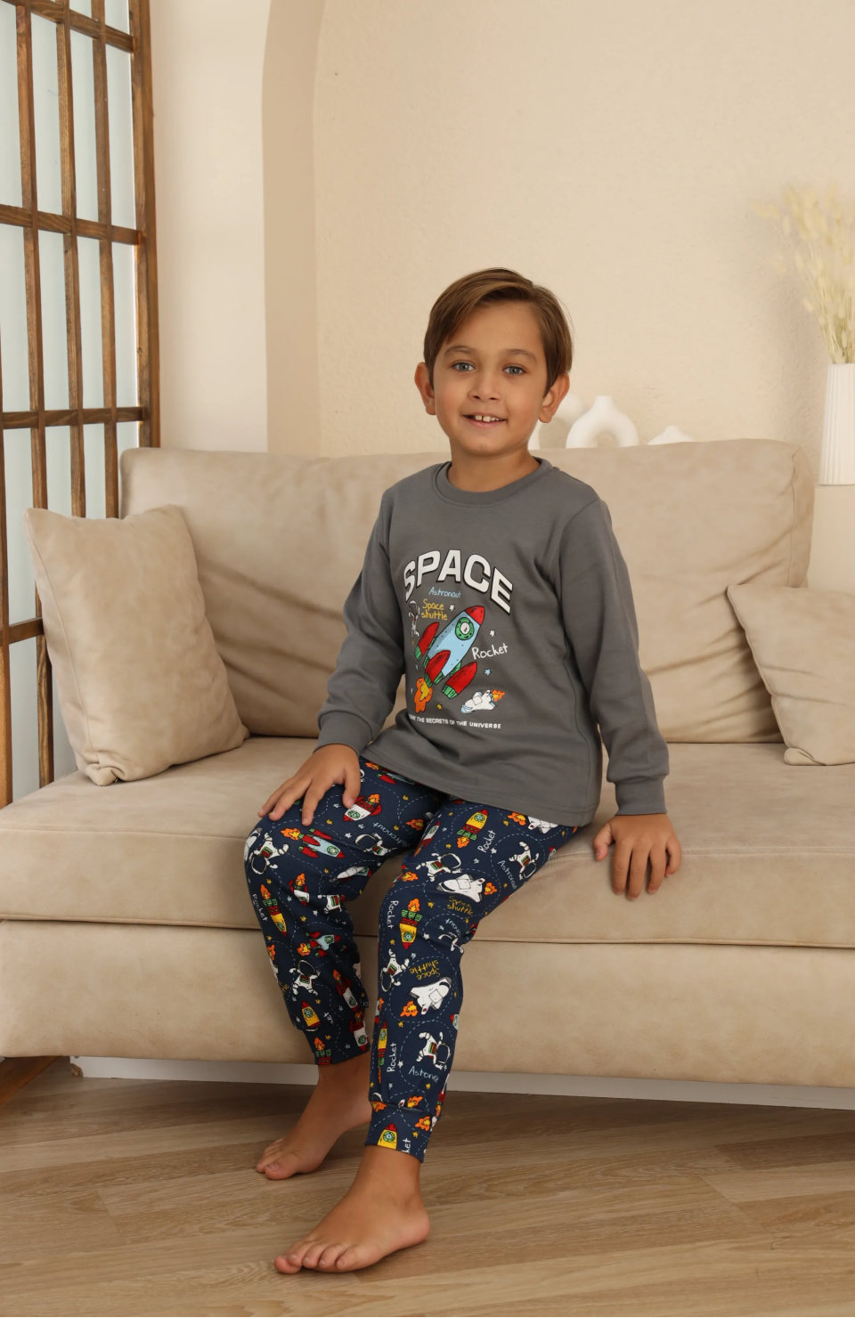 Kapitex 7114 Erkek Çocuk Uzun Kol Pijama Takımı