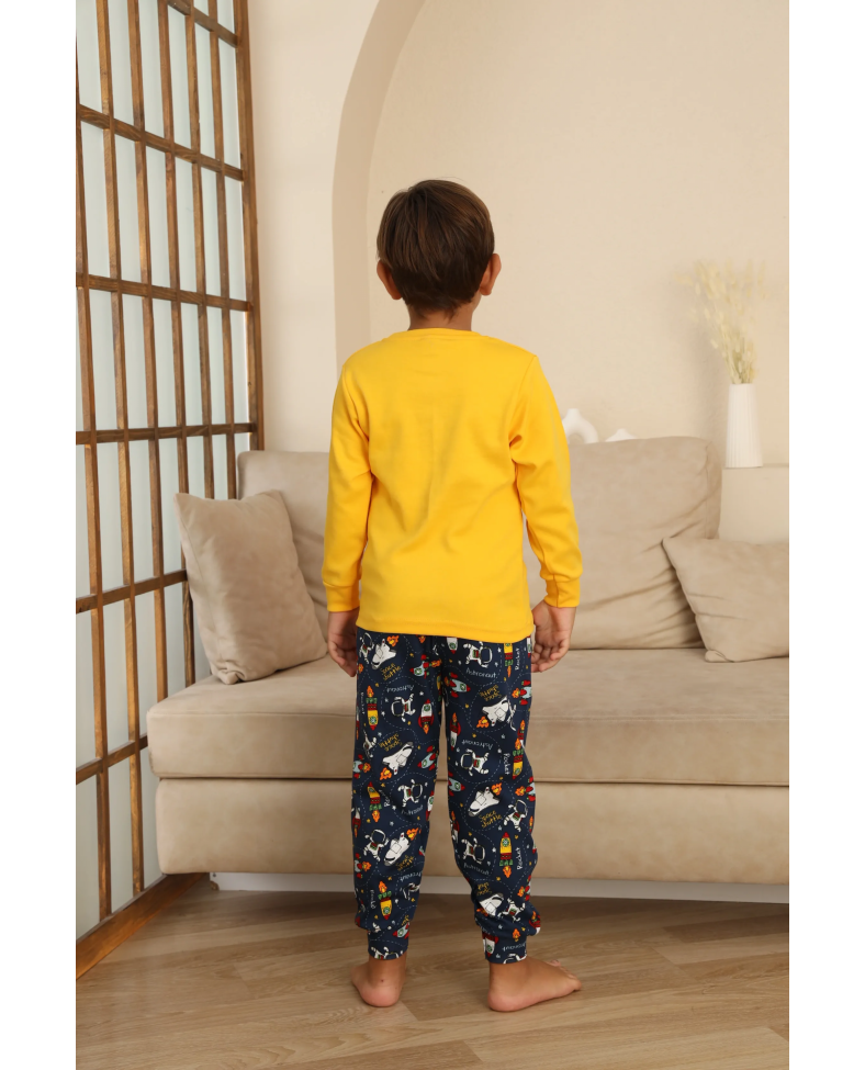 Kapitex 7114 Erkek Çocuk Uzun Kol Pijama Takımı