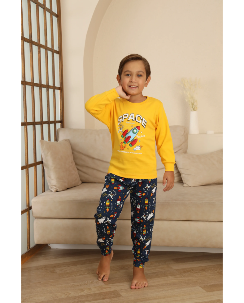 Kapitex 7114 Erkek Çocuk Uzun Kol Pijama Takımı