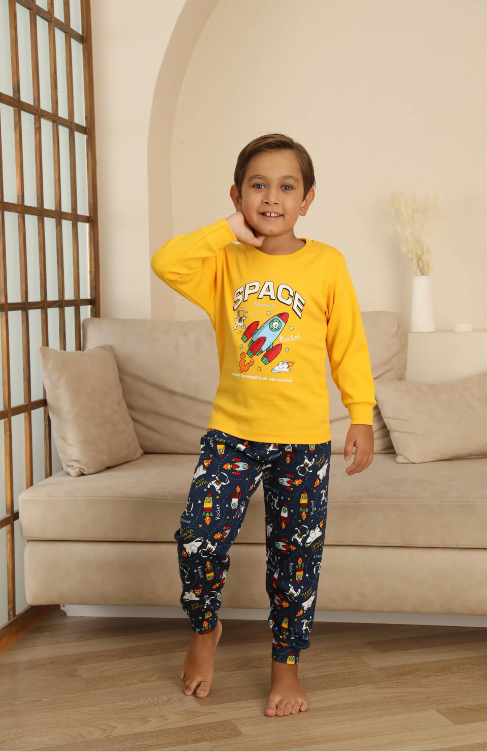 Kapitex 7114 Erkek Çocuk Uzun Kol Pijama Takımı