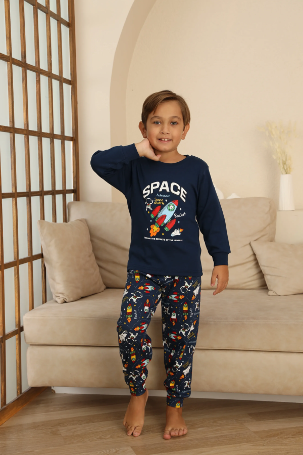 Kapitex 7114 Erkek Çocuk Uzun Kol Pijama Takımı