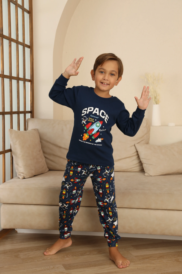 Kapitex 7114 Erkek Çocuk Uzun Kol Pijama Takımı