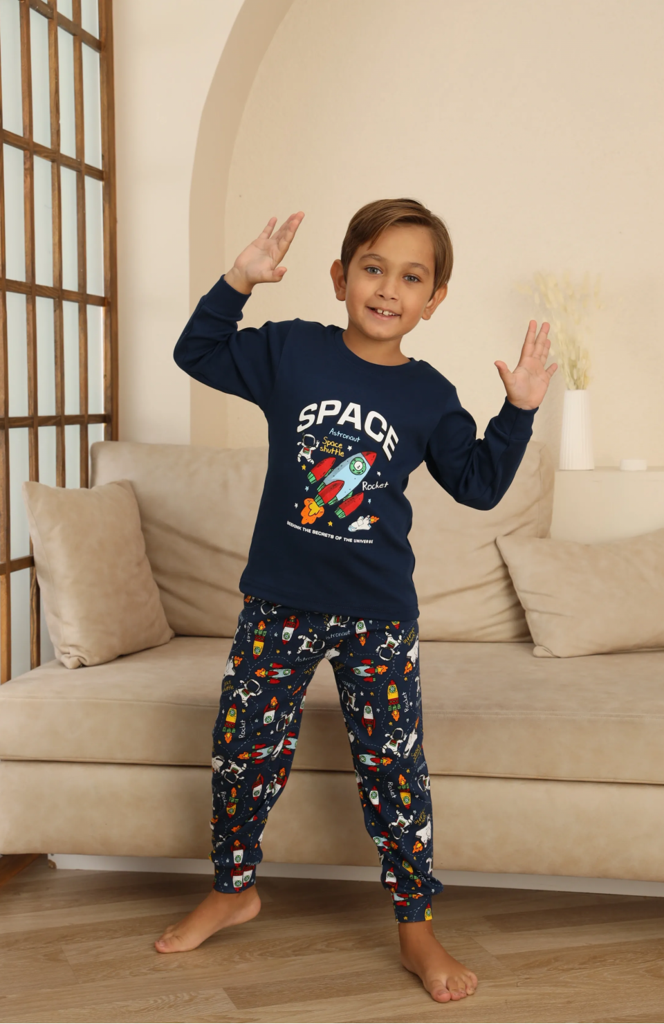 Kapitex 7114 Erkek Çocuk Uzun Kol Pijama Takımı