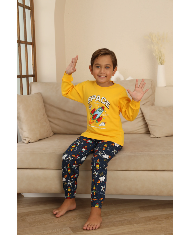 Kapitex 7114 Erkek Çocuk Uzun Kol Pijama Takımı