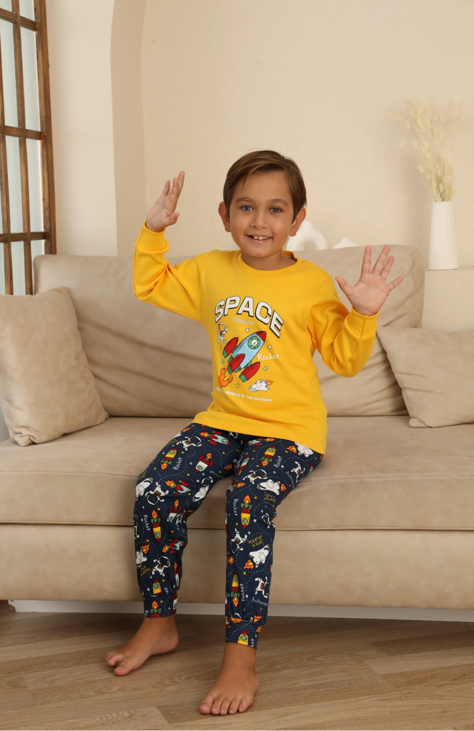 Kapitex 7114 Erkek Çocuk Uzun Kol Pijama Takımı