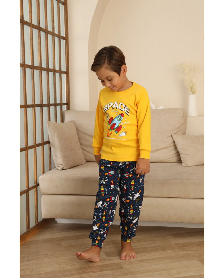 Kapitex 7114 Erkek Çocuk Uzun Kol Pijama Takımı