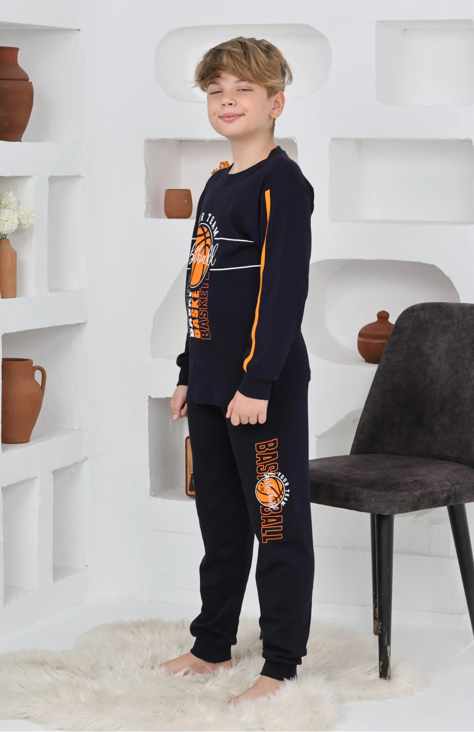 Kapitex 7118 Erkek Çocuk Uzun Kol Pijama Takımı