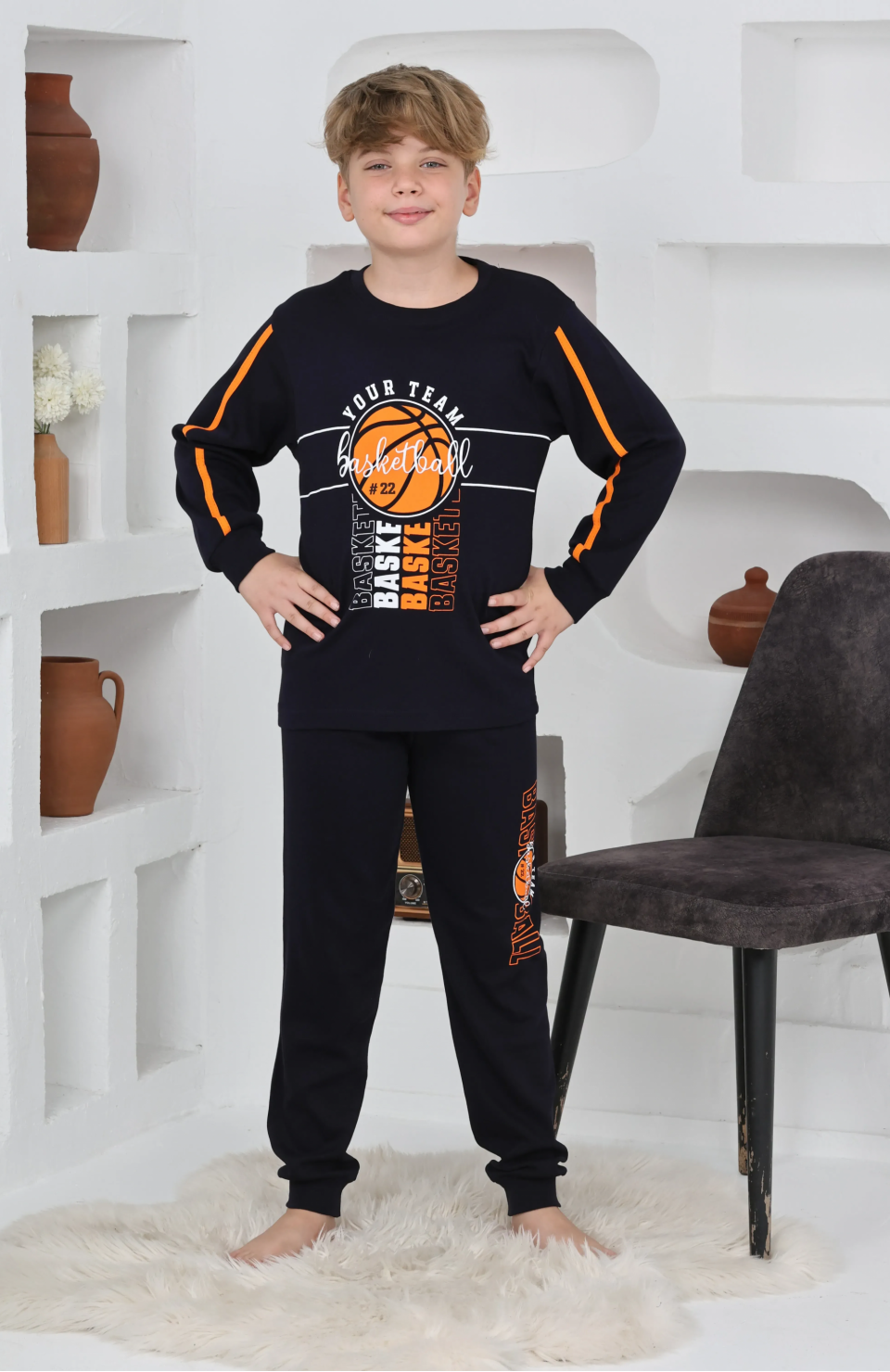 Kapitex 7118 Erkek Çocuk Uzun Kol Pijama Takımı