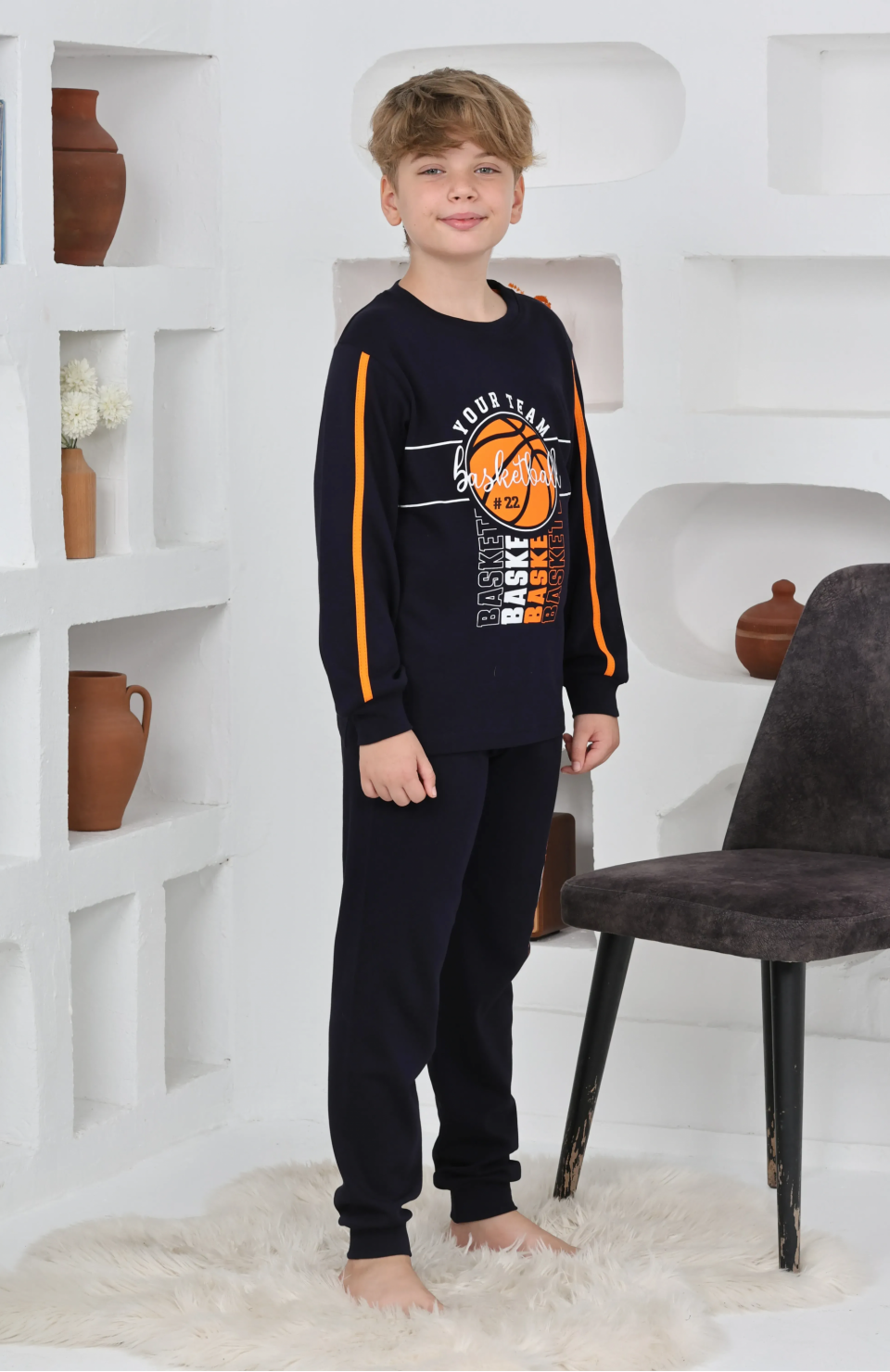 Kapitex 7118 Erkek Çocuk Uzun Kol Pijama Takımı