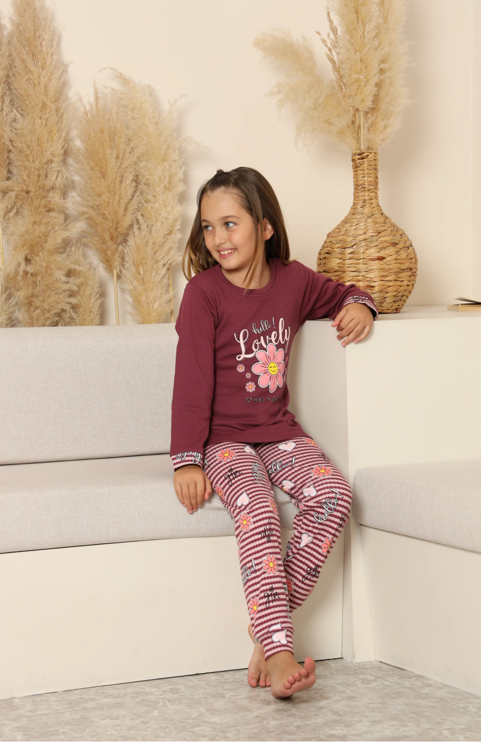 Kapitex 8219 Kız Çocuk Uzun Kol Pijama Takımı