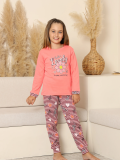 Kapitex 8219 Kız Çocuk Uzun Kol Pijama Takımı