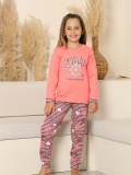 Kapitex 8219 Kız Çocuk Uzun Kol Pijama Takımı