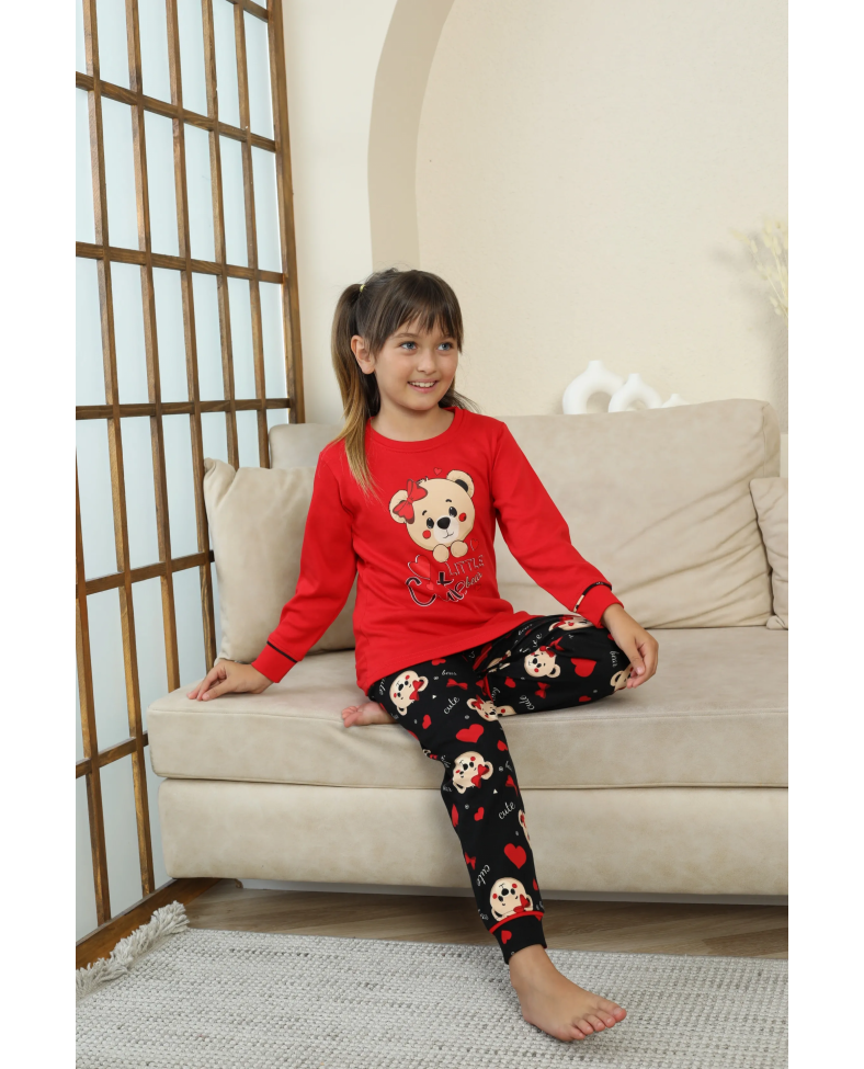 Kapitex 8222 Kız Çocuk Uzun Kol Pijama Takımı