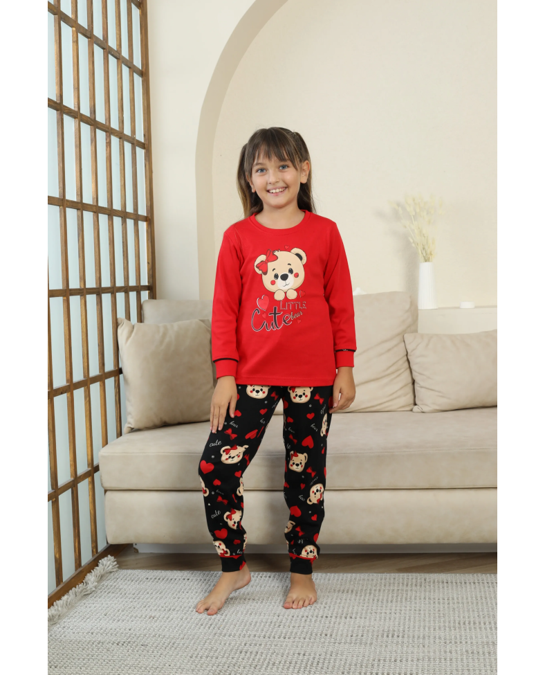 Kapitex 8222 Kız Çocuk Uzun Kol Pijama Takımı