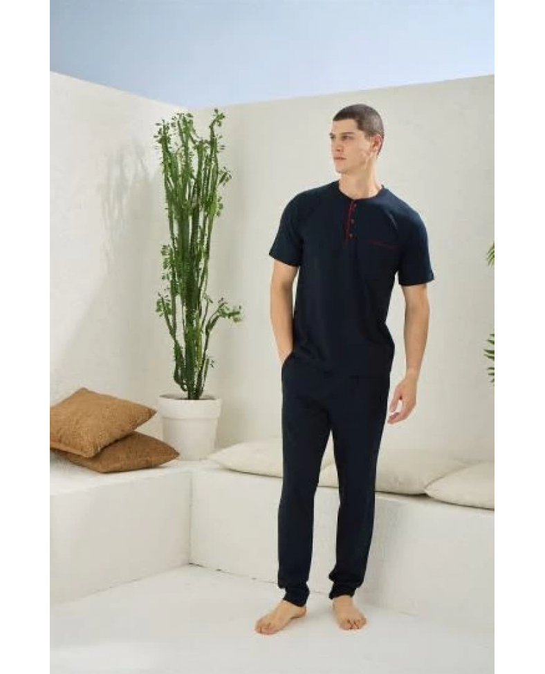 Kocabey 2090 Erkek Midi Yaka Pijama Takım