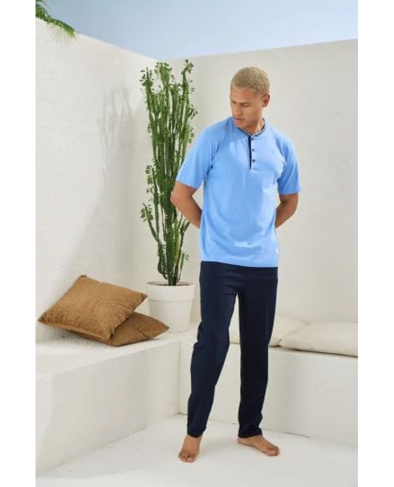 Kocabey 2104 Erkek Midi Yaka Pijama Takım