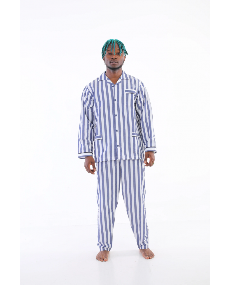 Kocabey 4007 Uzun Kol Çizgili Gaffur Erkek Pijama Takım