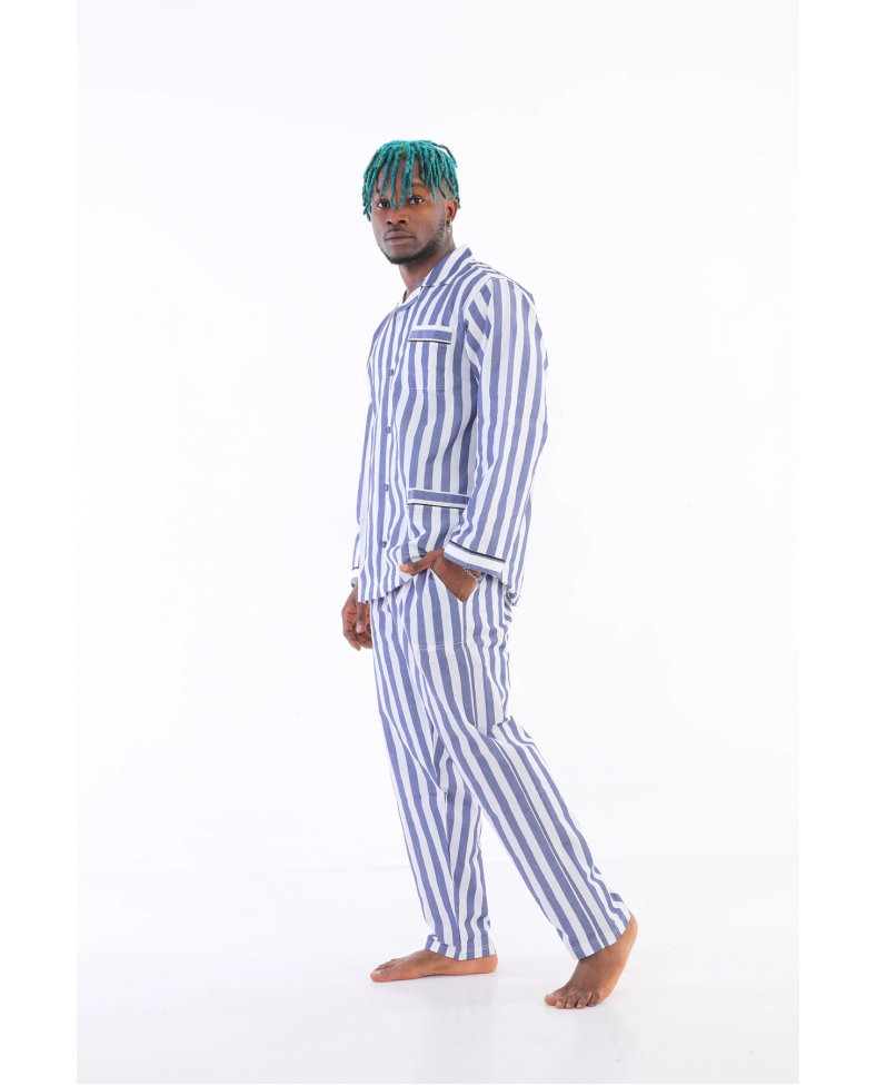 Kocabey 4007 Uzun Kol Çizgili Gaffur Erkek Pijama Takım