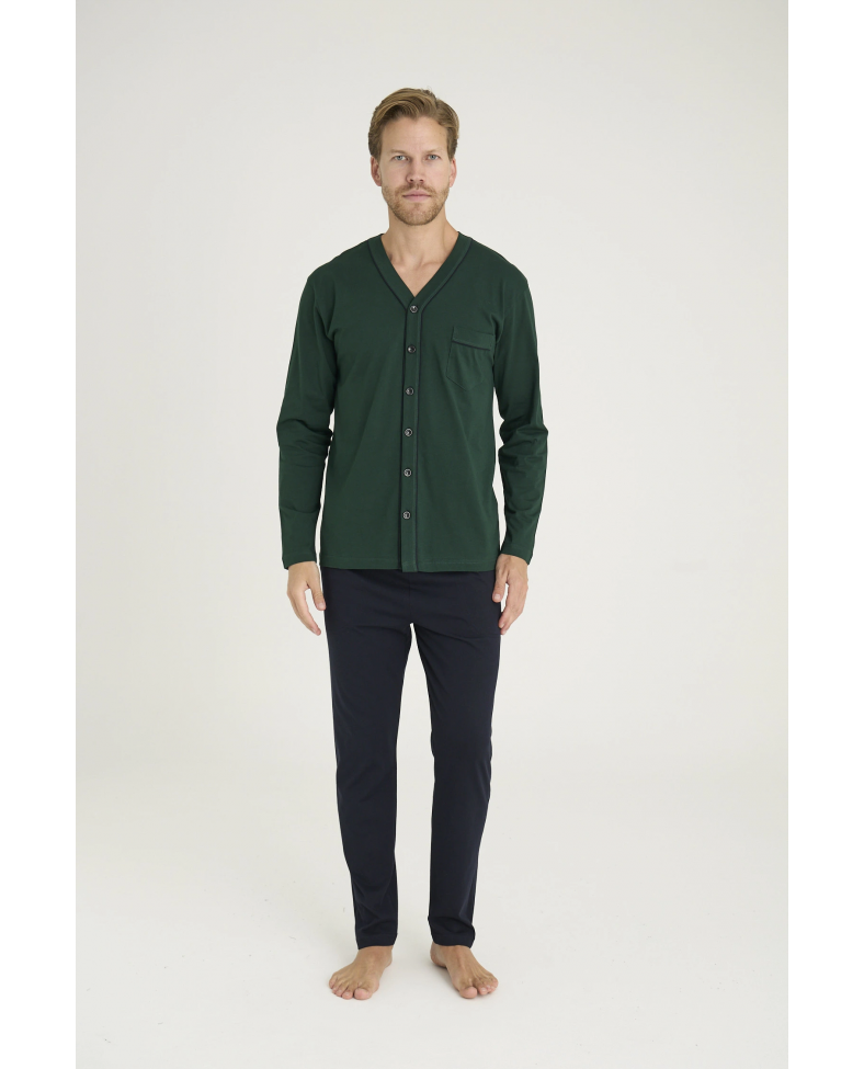 Kocabey 9134 Erkek  V Yaka Boydan Düğmeli Pijama Takımı