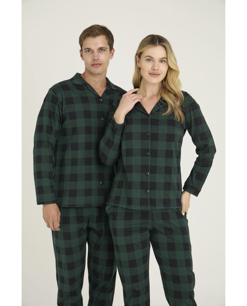 Kocabey 9209-K Kadın Apaj Yaka Pijama Takım