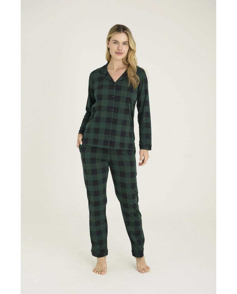 Kocabey 9209-K Kadın Apaj Yaka Pijama Takım
