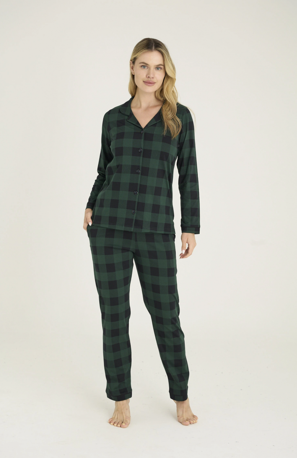 Kocabey 9209-K Kadın Apaj Yaka Pijama Takım