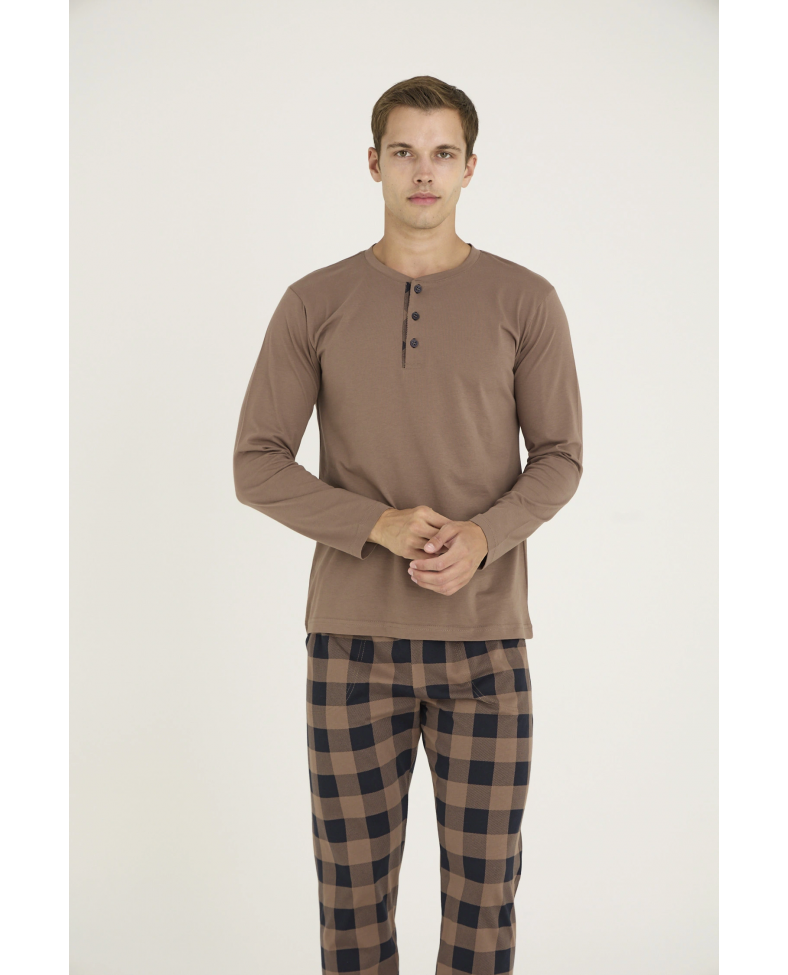 Kocabey 9221 Erkek Midi Yaka Pijama Takım