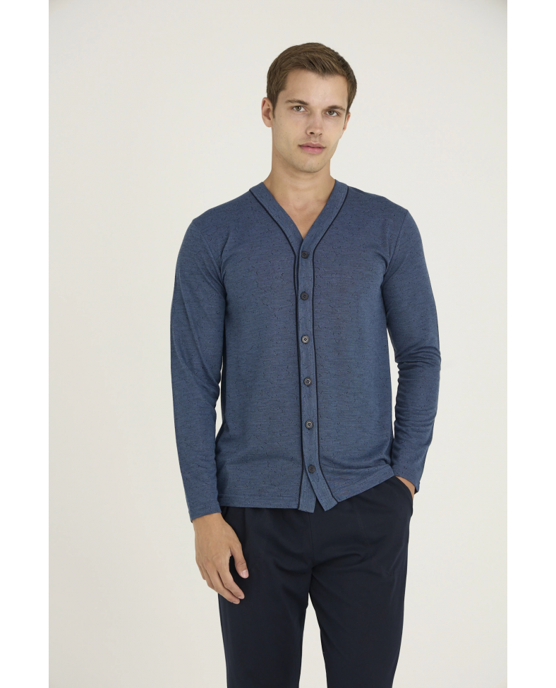 Kocabey 9225 Erkek V.Yaka Boydan Düğmeli Pijama Takım