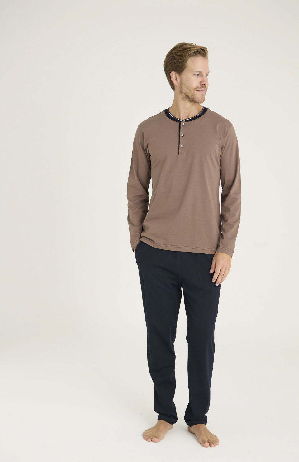 Kocabey 9245 Erkek Midi Yaka Pijama Takım