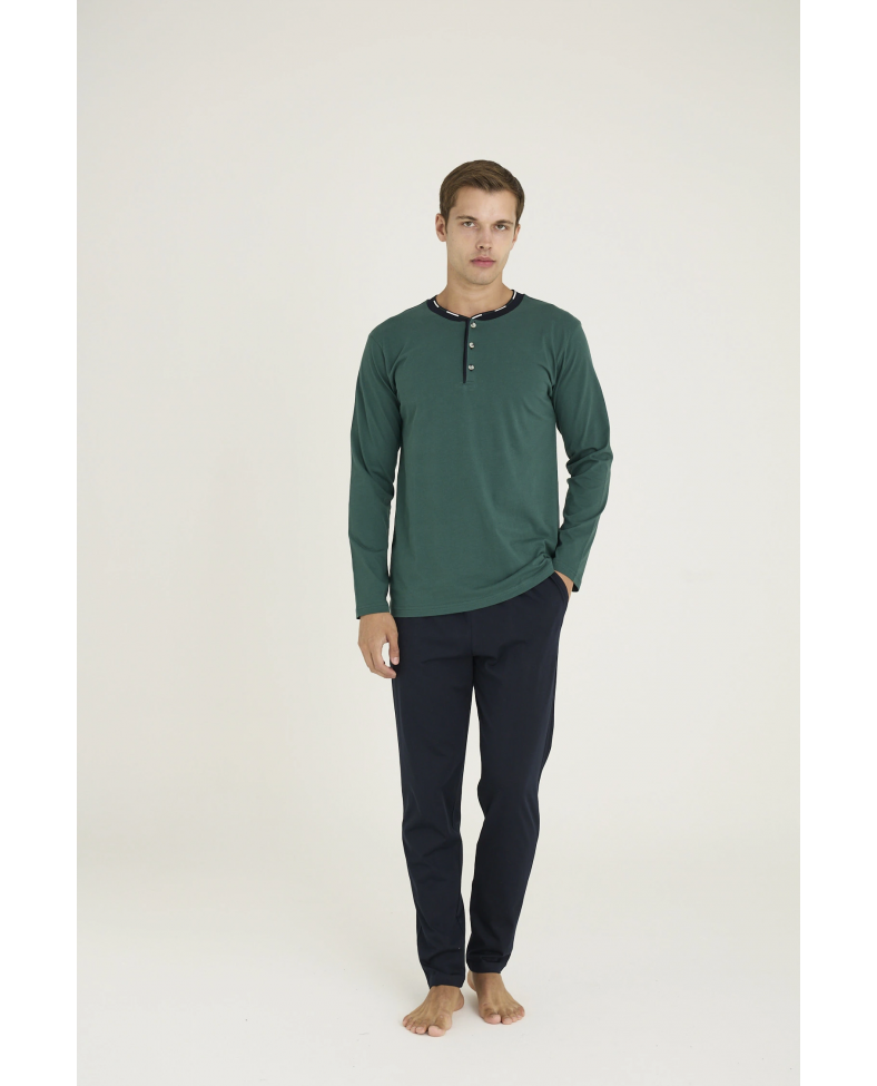 Kocabey 9245 Erkek Midi Yaka Pijama Takım Somersan Giyim | Kadın, Erkek ve Çocuk Moda