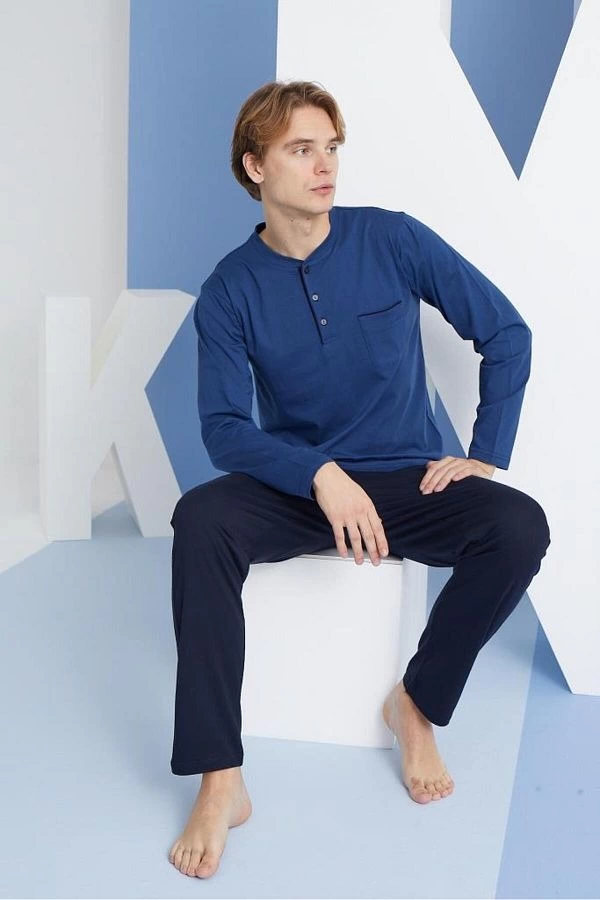 Kocabey 9250 Erkek Midi Yaka Pijama Takım