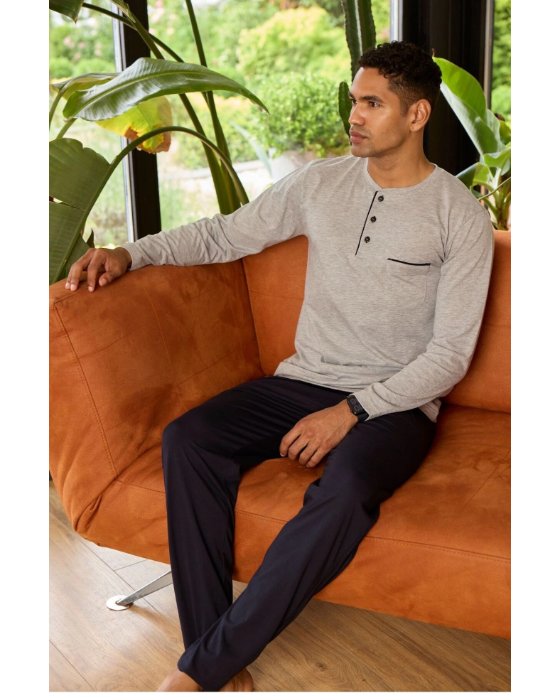 Kocabey 9250 Erkek Midi Yaka Pijama Takım