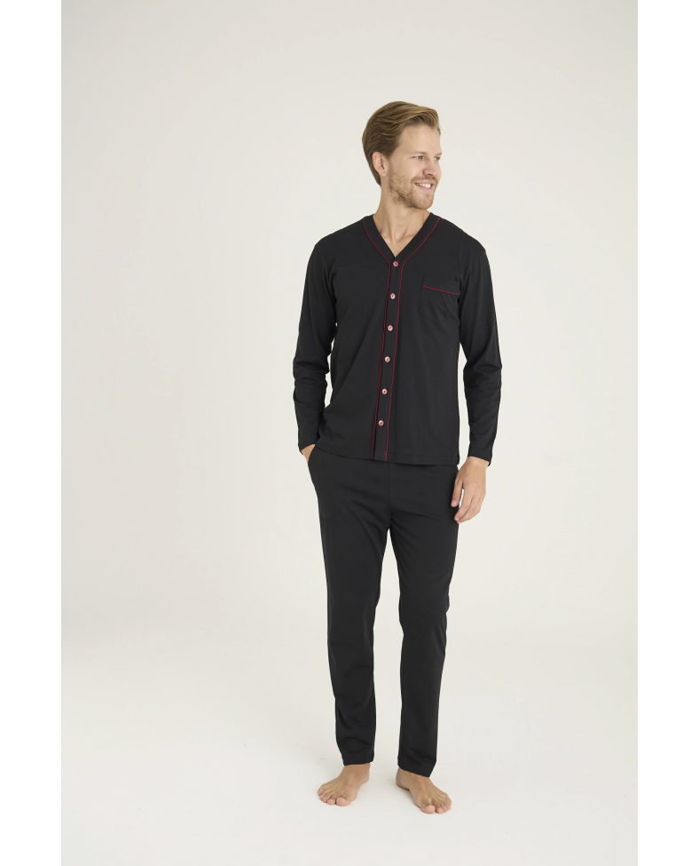 Kocabey 9267 Erkek V.Yaka Boydan Düğmeli Pijama Takım