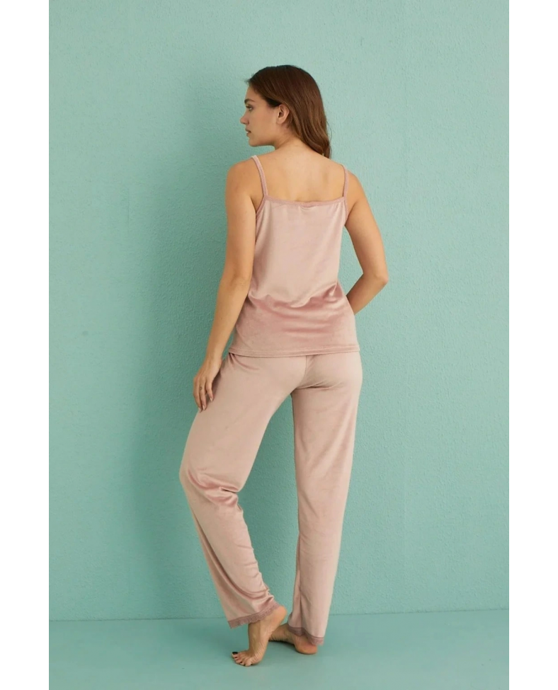 Mihra 13402 Kadın Kadife 3'Lü Pijama Takımı
