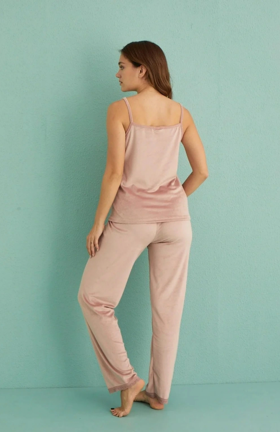 Mihra 13402 Kadın Kadife 3'Lü Pijama Takımı