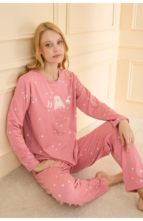 Mihra 19104 Kadın Uzun Kol Pijama Takımı