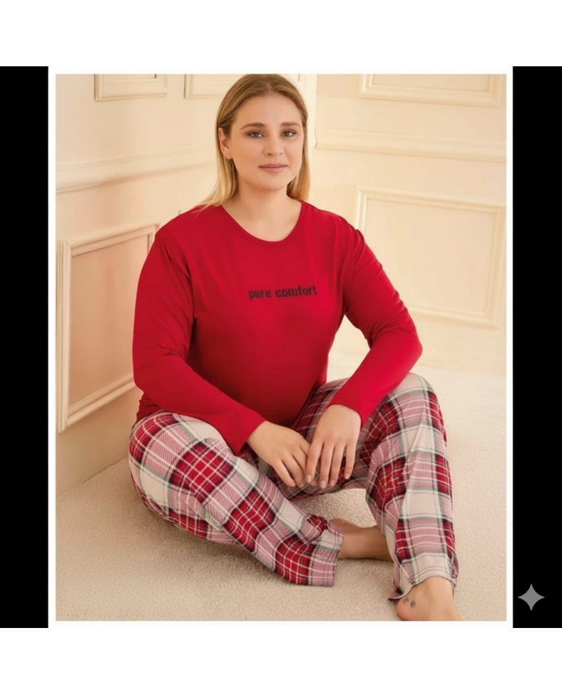 Mihra 50802 Kadın Battal Milan O Yaka Pijama Takımı