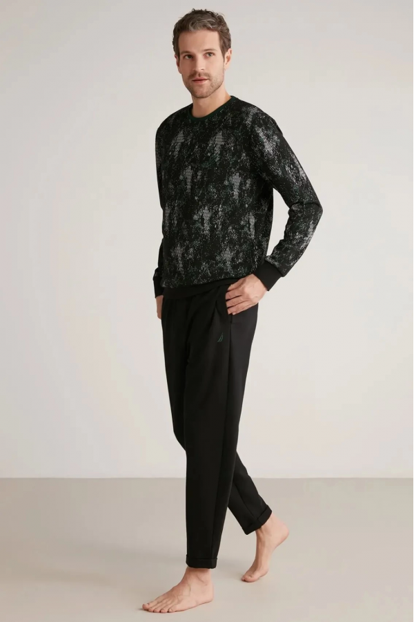 Nautıca M626 Erkek Uzun Kollu Yuvarlak Yaka Pijama Takımı