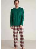 Nautıca M630 Erkek Uzun Kollu Ekoseli Pijama Takımı